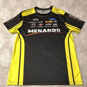 Team Penske Ryan Blaney NASCAR Racing Crew Shirt Menards Black Yellow Mens M